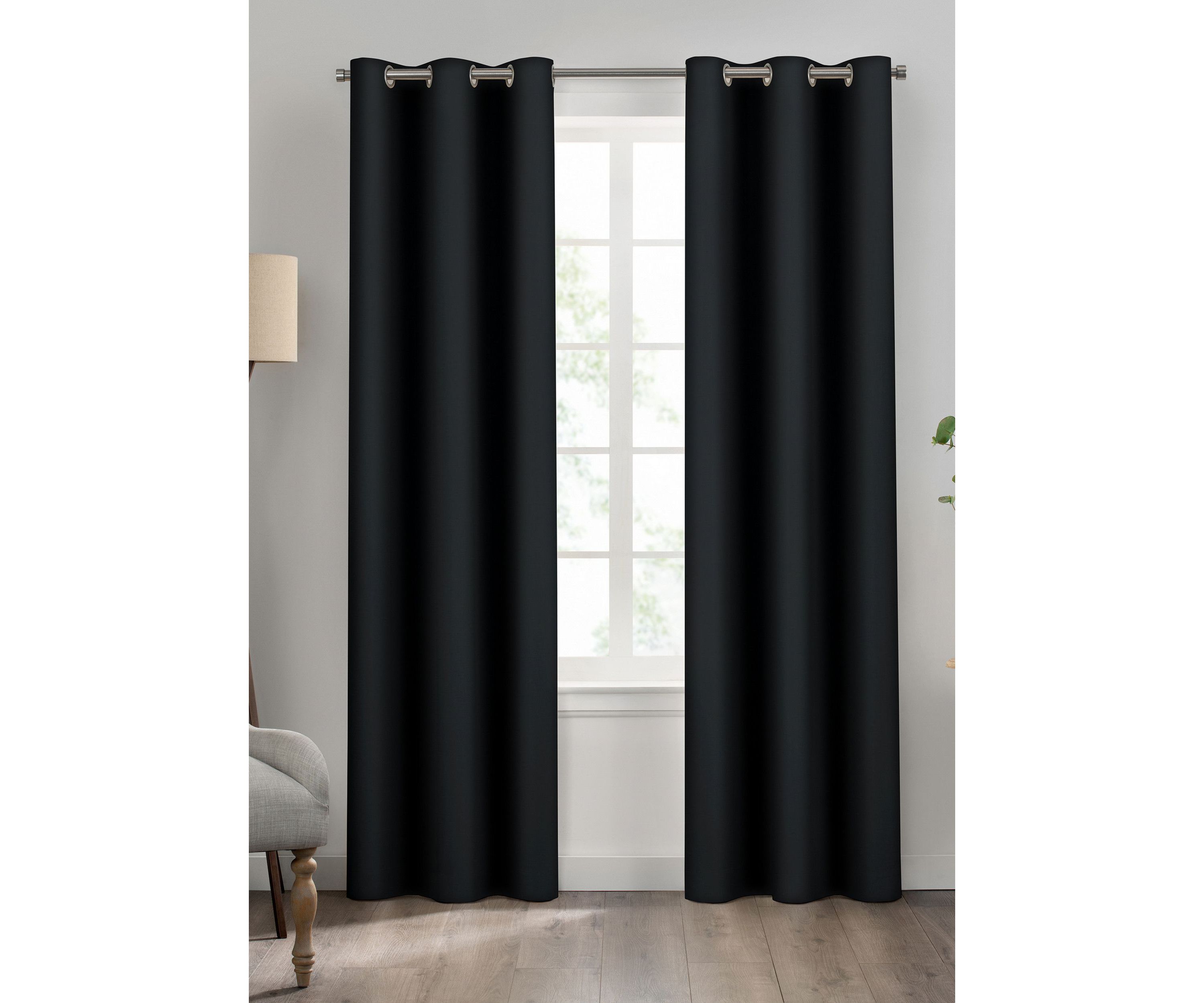 Eclipse Kendall Grommet Solid Textured Thermaback Blackout Curtain Panel
