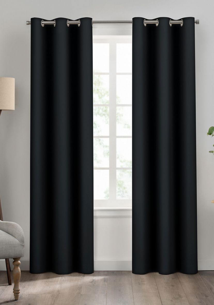 Eclipse Kendall Grommet Solid Textured Thermaback Blackout Curtain Panel