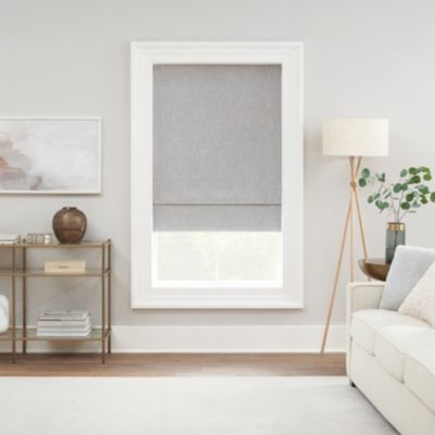 Eclipse Drew Textured Solid 100% Total Blackout Cordless Roman Shade, 36 x 64 Rectangle