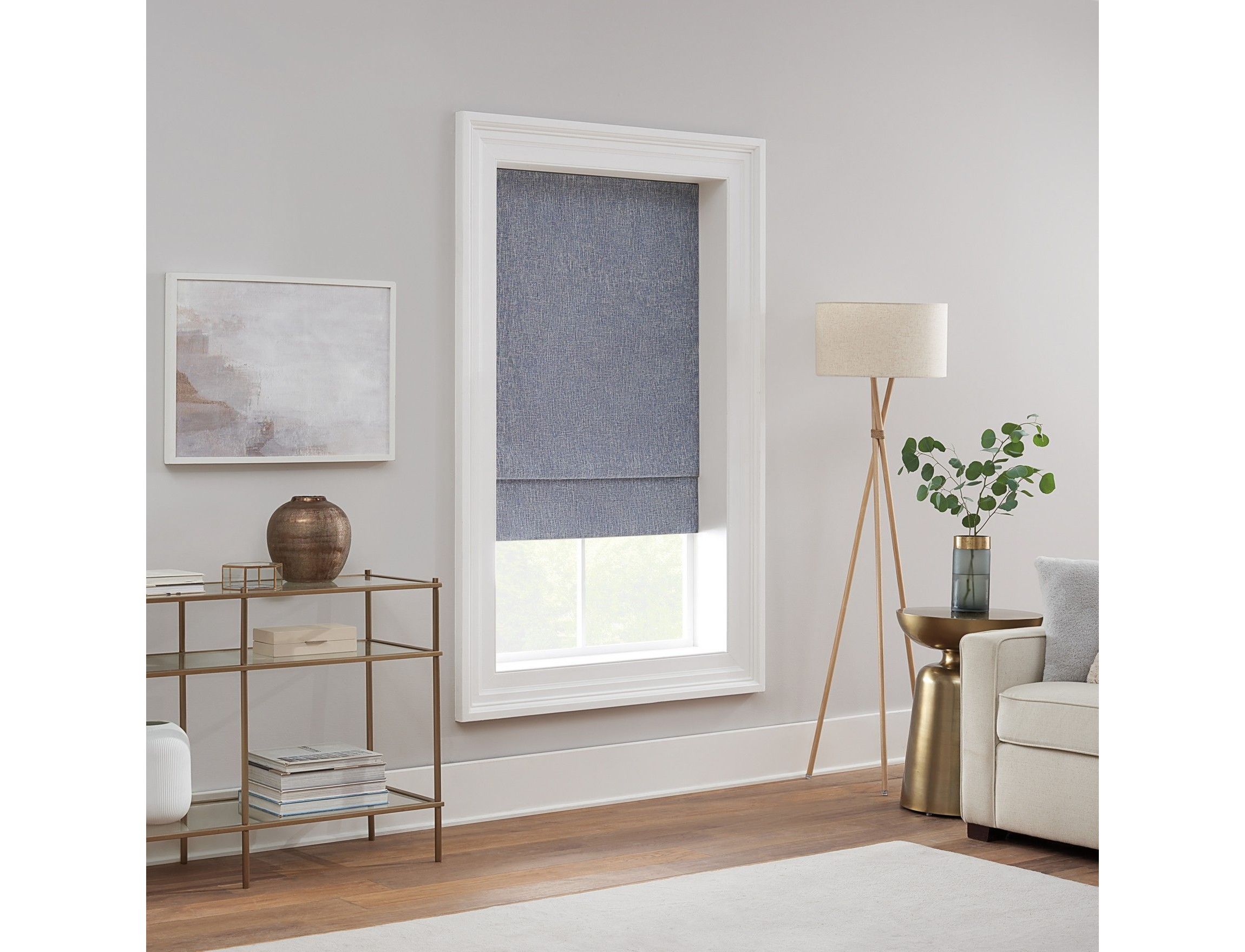 Drew Textured Solid 100% Total Blackout Cordless Roman Shade