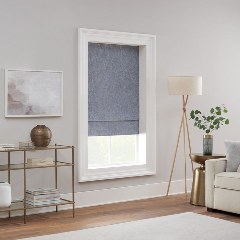 Drew Textured Solid 100% Total Blackout Cordless Roman Shade