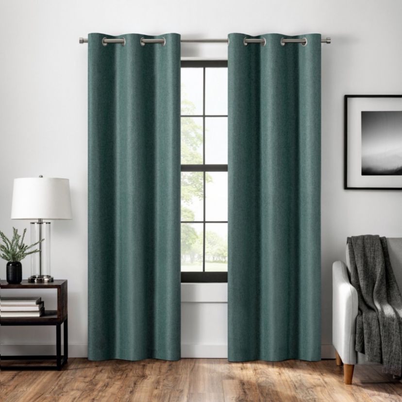 Magnitech Welwick Herringbone 100% Blackout Grommet Panel with Magnetic Closure