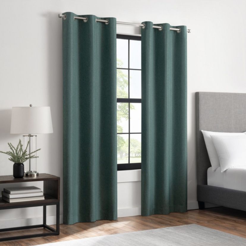 Magnitech Welwick Herringbone 100% Blackout Grommet Panel with Magnetic Closure