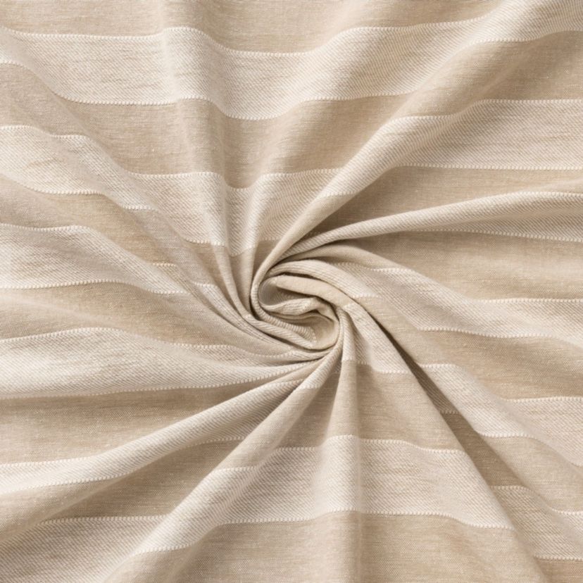 Tavia Horizontal Stripe Rod Pocket Back Tab Sheer Curtain Panel