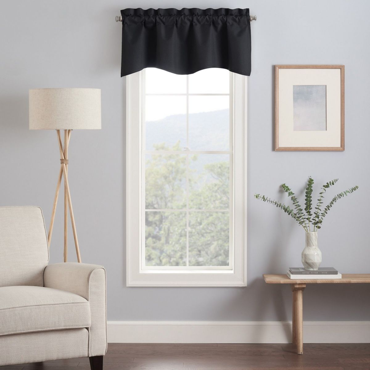 Kendall Textured Solid Scalloped Window Valance