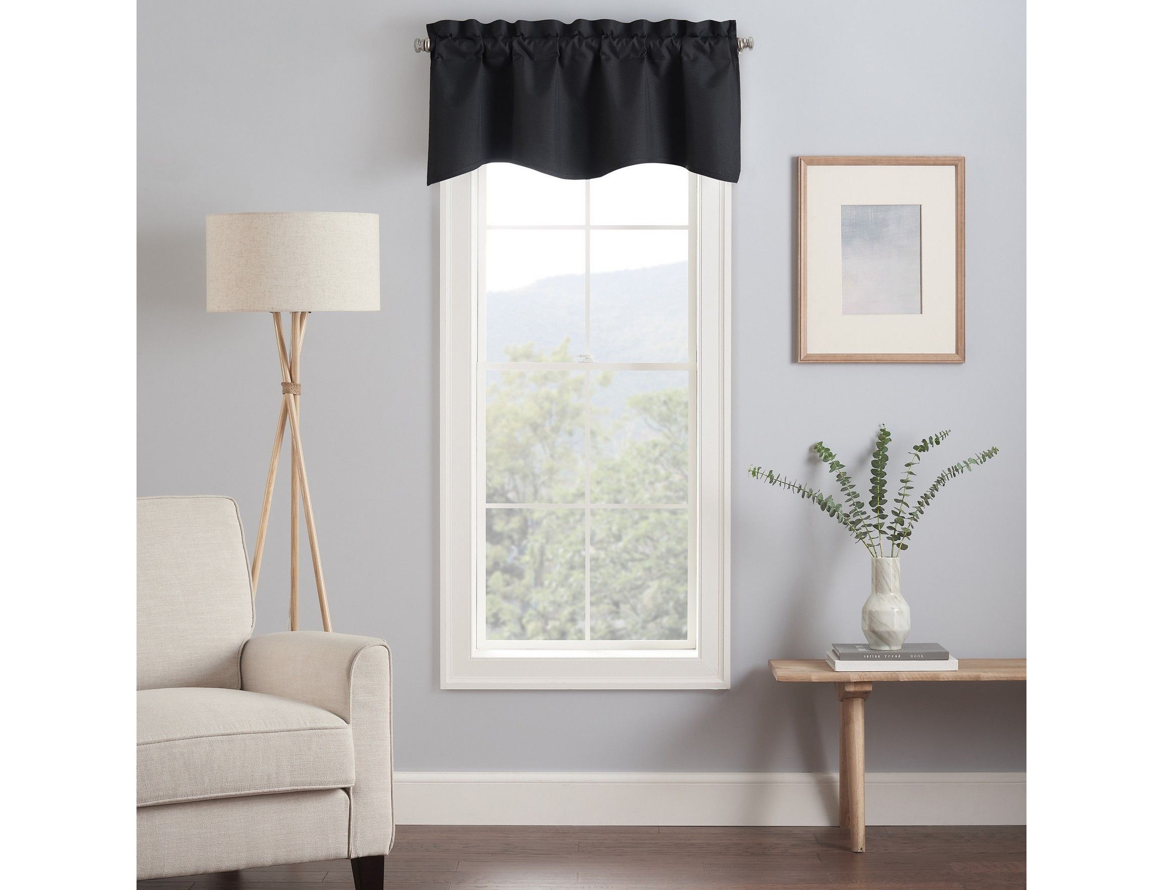 Kendall Textured Solid Scalloped Window Valance