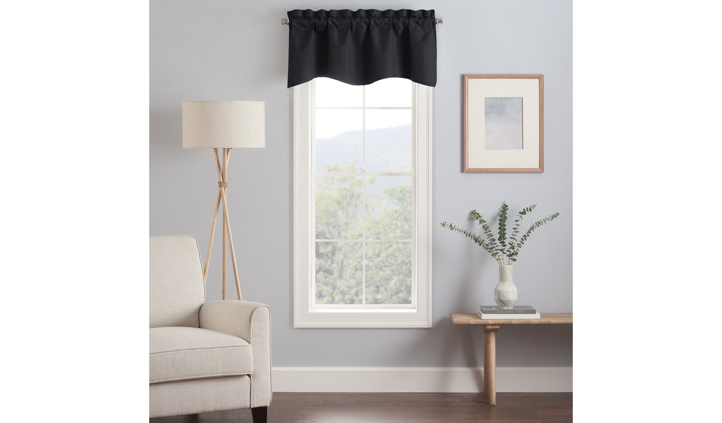 Kendall Textured Solid Scalloped Window Valance