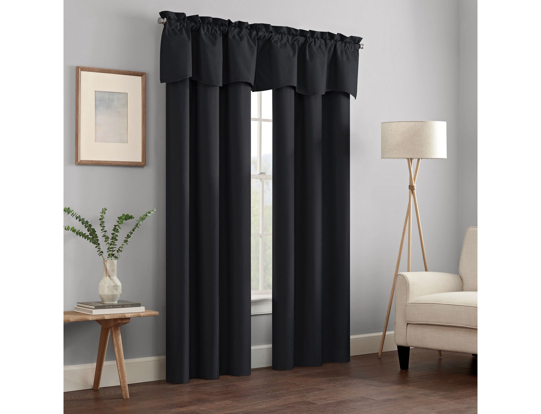Kendall Textured Solid Scalloped Window Valance