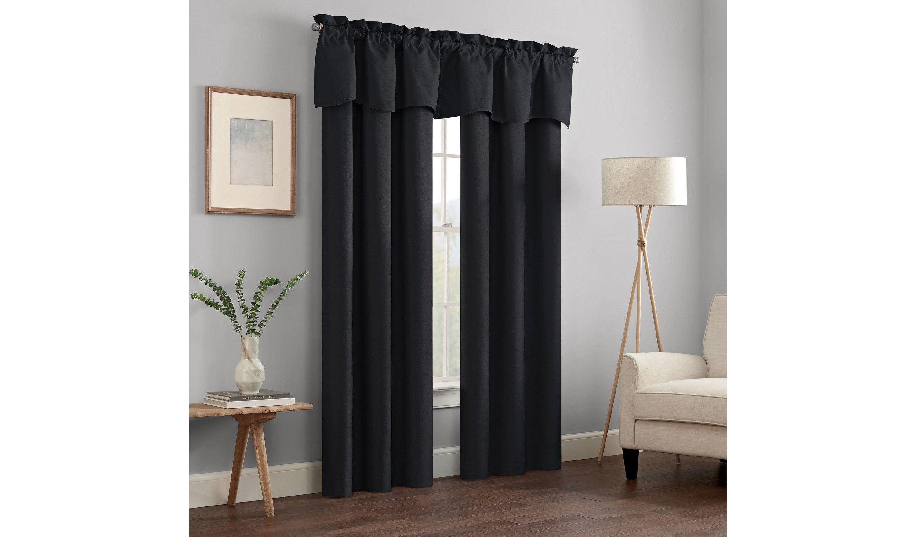Kendall Textured Solid Scalloped Window Valance