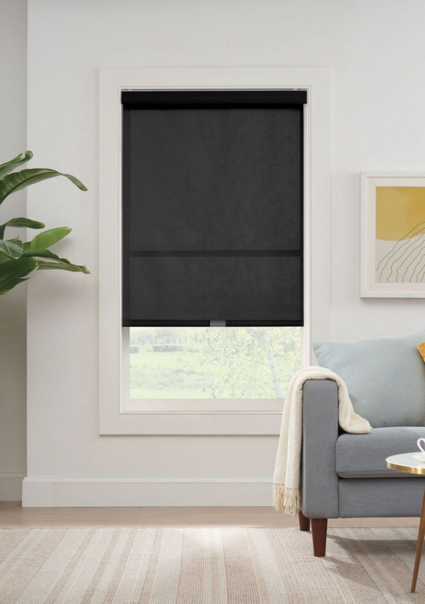 Solar Cordless Light Filtering Privacy Roller Shade 36-in. Width