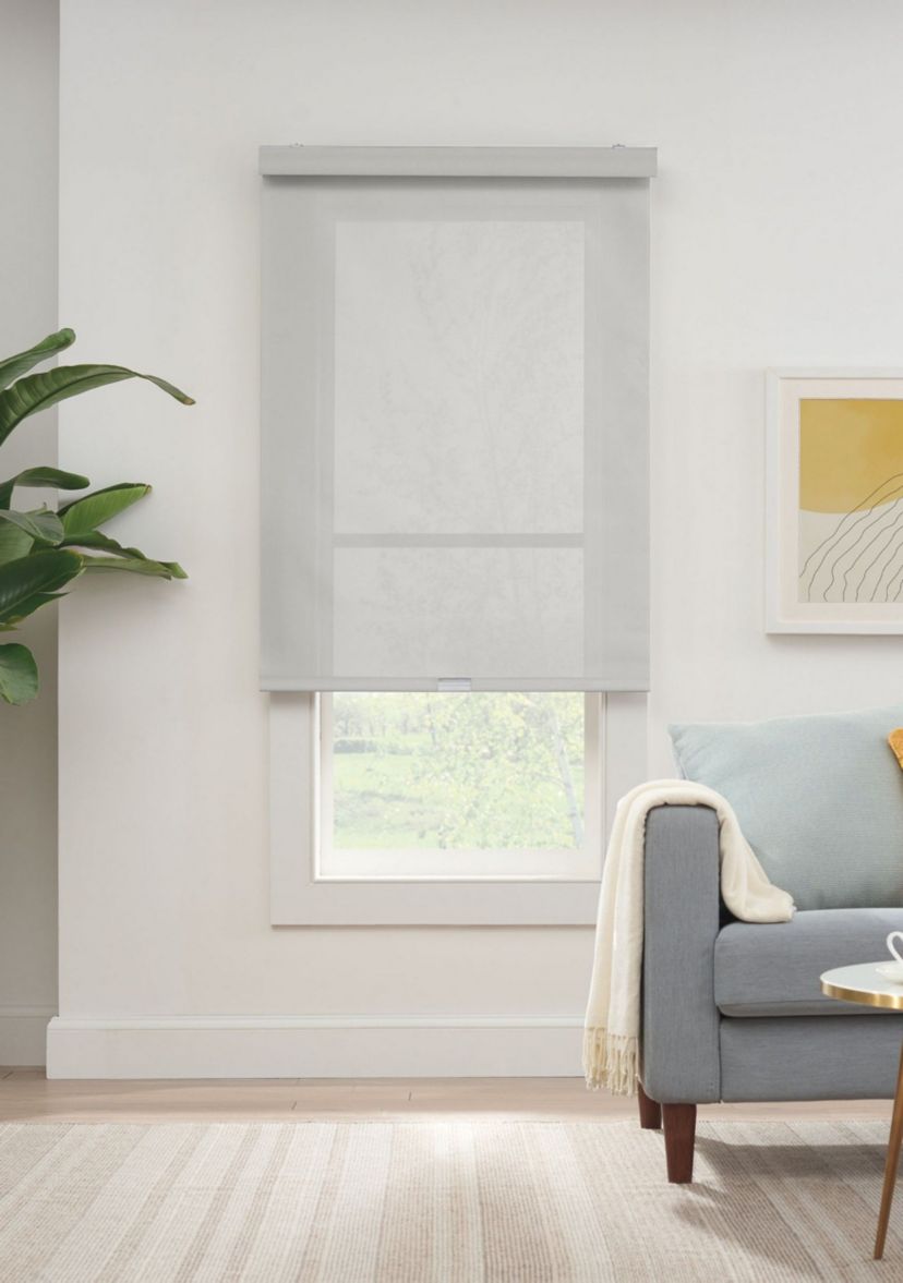Solar Cordless Light Filtering Privacy Roller Shade 48-in. Width