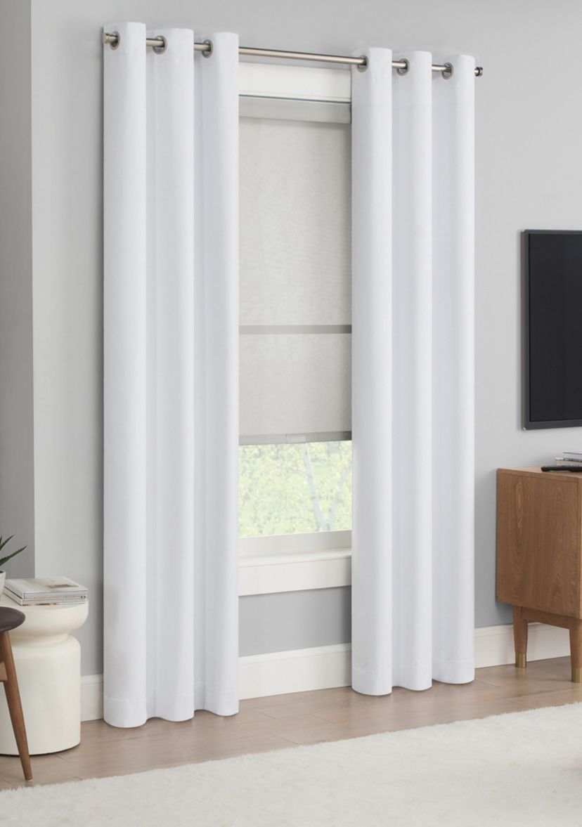 Solar Cordless Light Filtering Privacy Roller Shade 48-in. Width