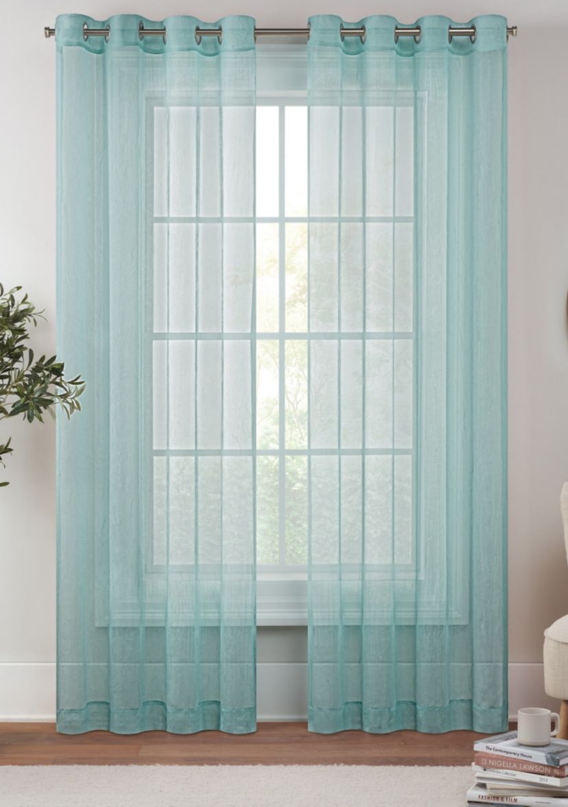 Emina Grommet Crushed Sheer Voil Rod Grommet Curtain Panel