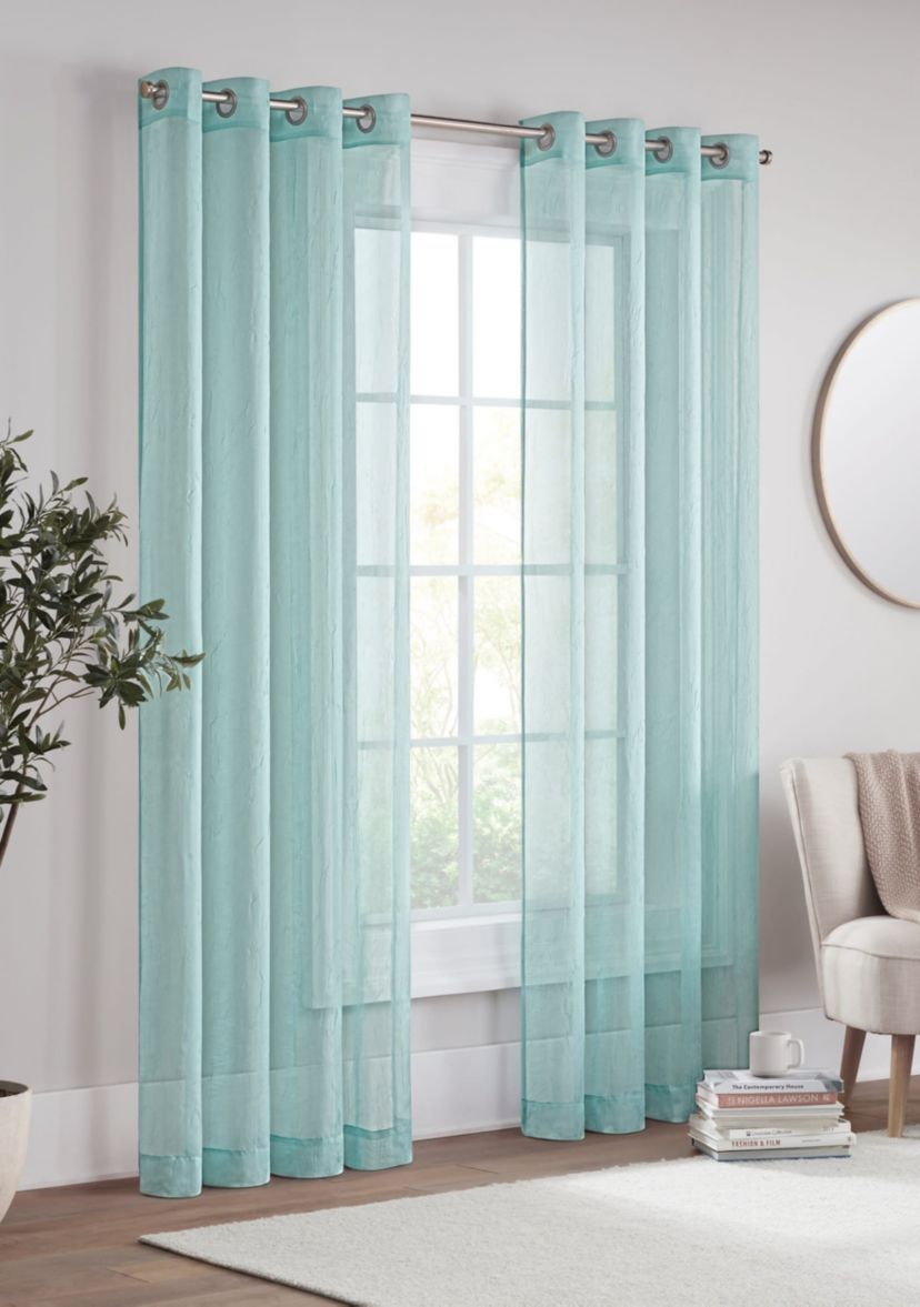 Emina Grommet Crushed Sheer Voil Rod Grommet Curtain Panel