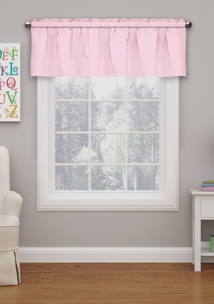 Microfiber Blackout Rod Pocket Valance, Solid Thermal Window Curtain