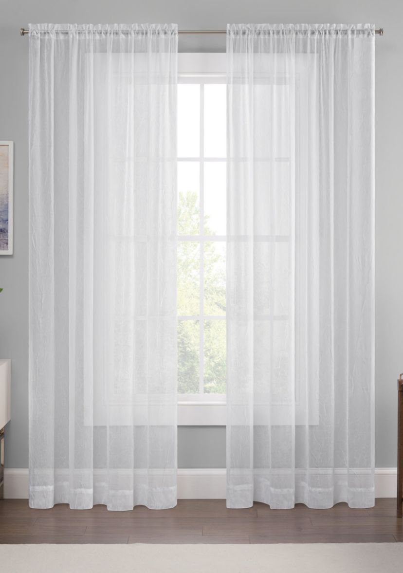 Emina Crushed Sheer Voil Rod Pocket Curtain Panel