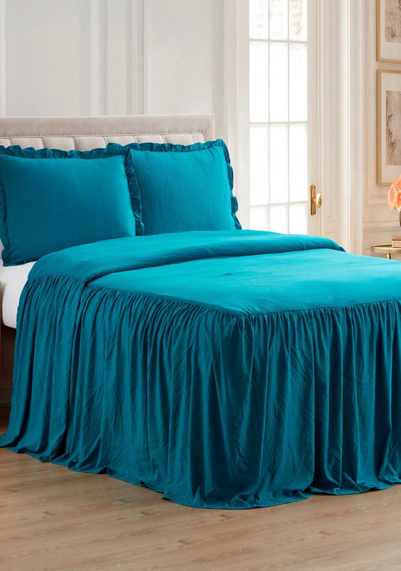 Shabby Chic Ruffle Skirt Bedspread & Sham Set