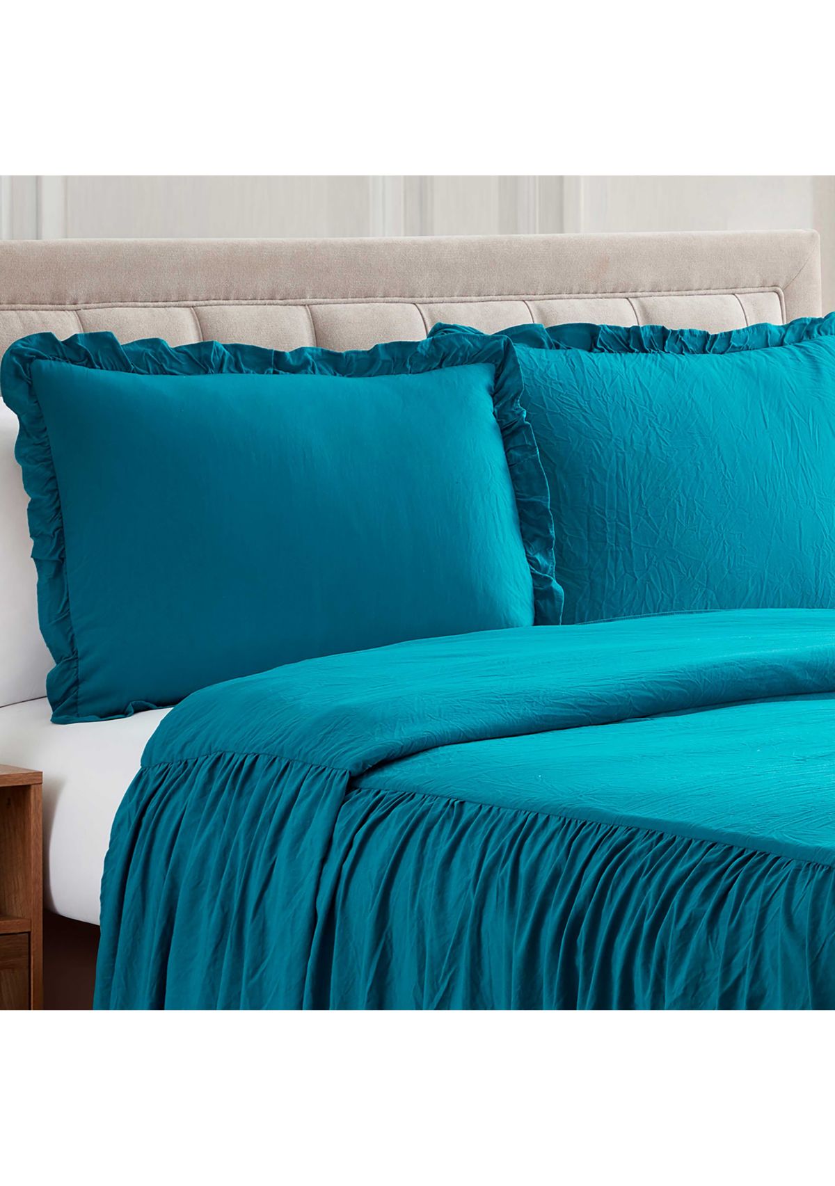 Shabby Chic Ruffle Skirt Bedspread & Sham Set