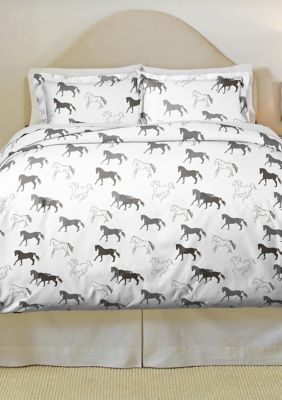 Pointehaven 180 GSM Cotton Flannel Duvet Set, Grey, California King