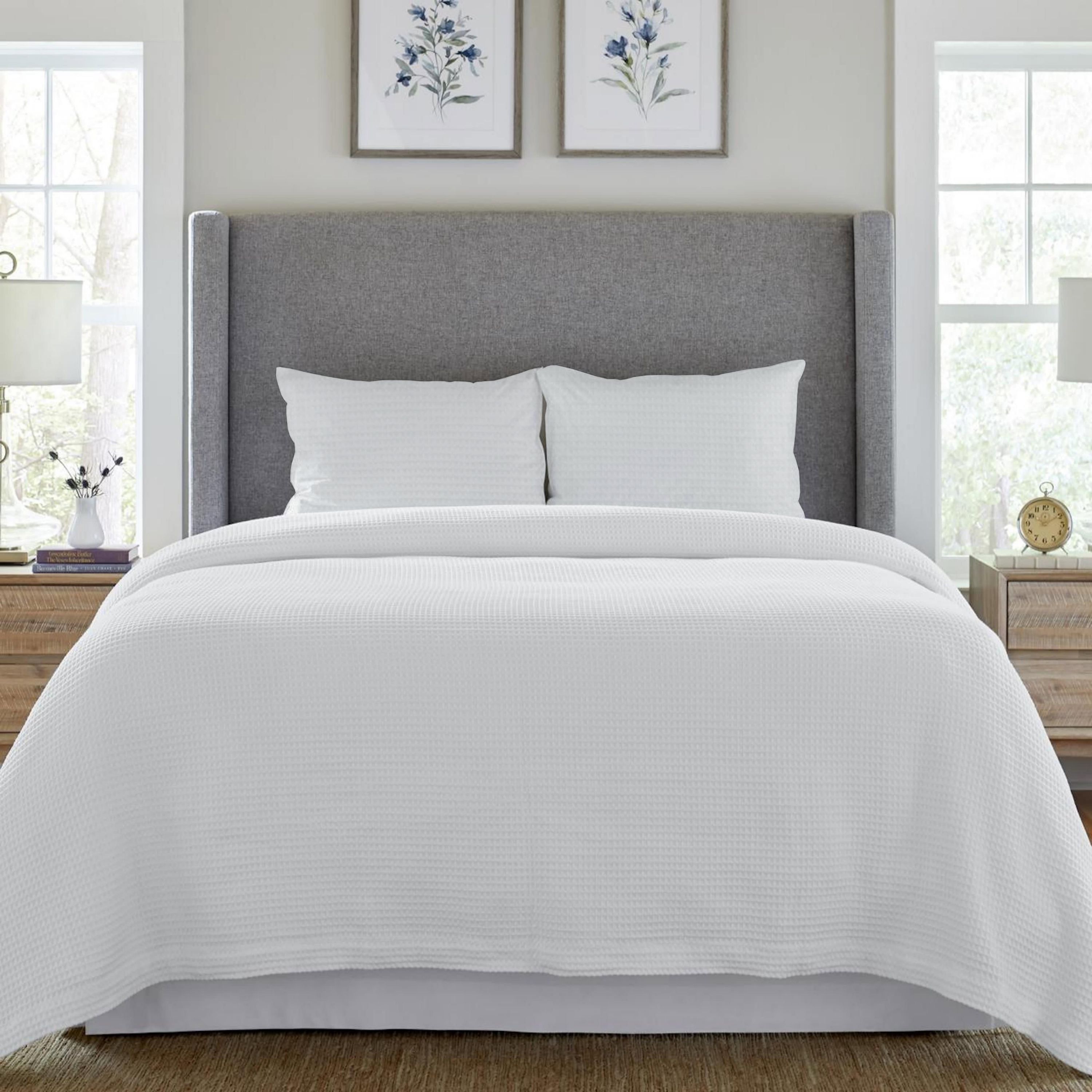 Pointehaven Waffle 100% Long Staple Cotton Oversize Duvet Set