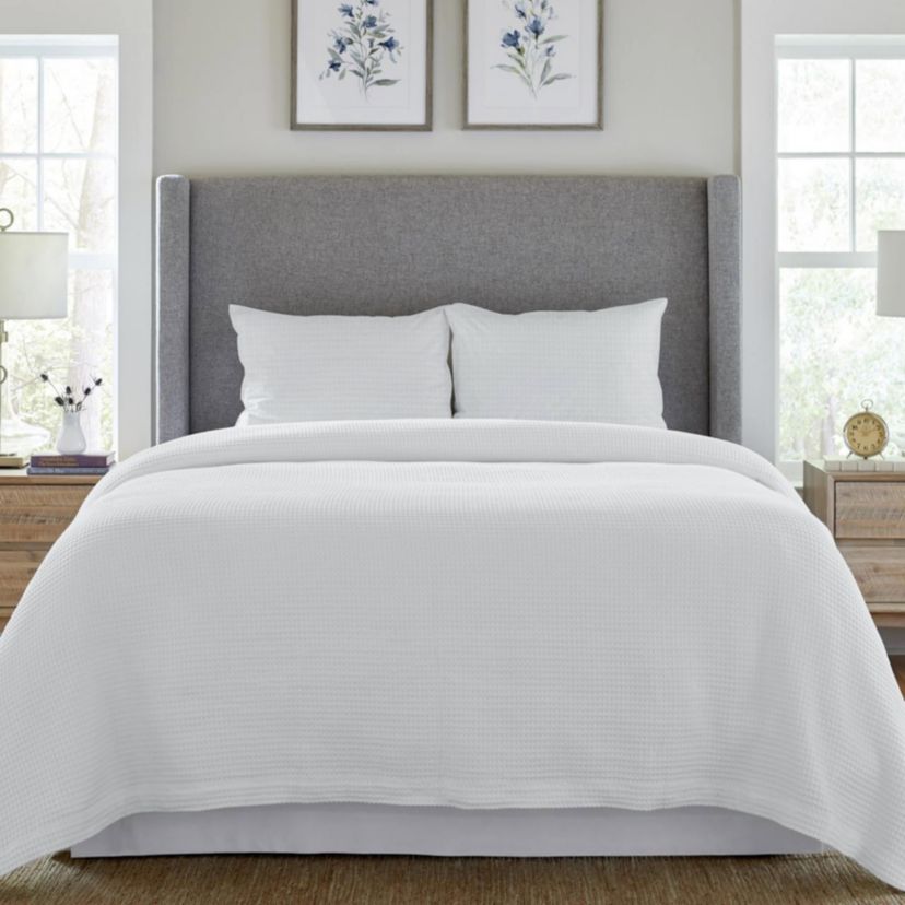 Pointehaven Waffle 100% Long Staple Cotton Oversize Duvet Set