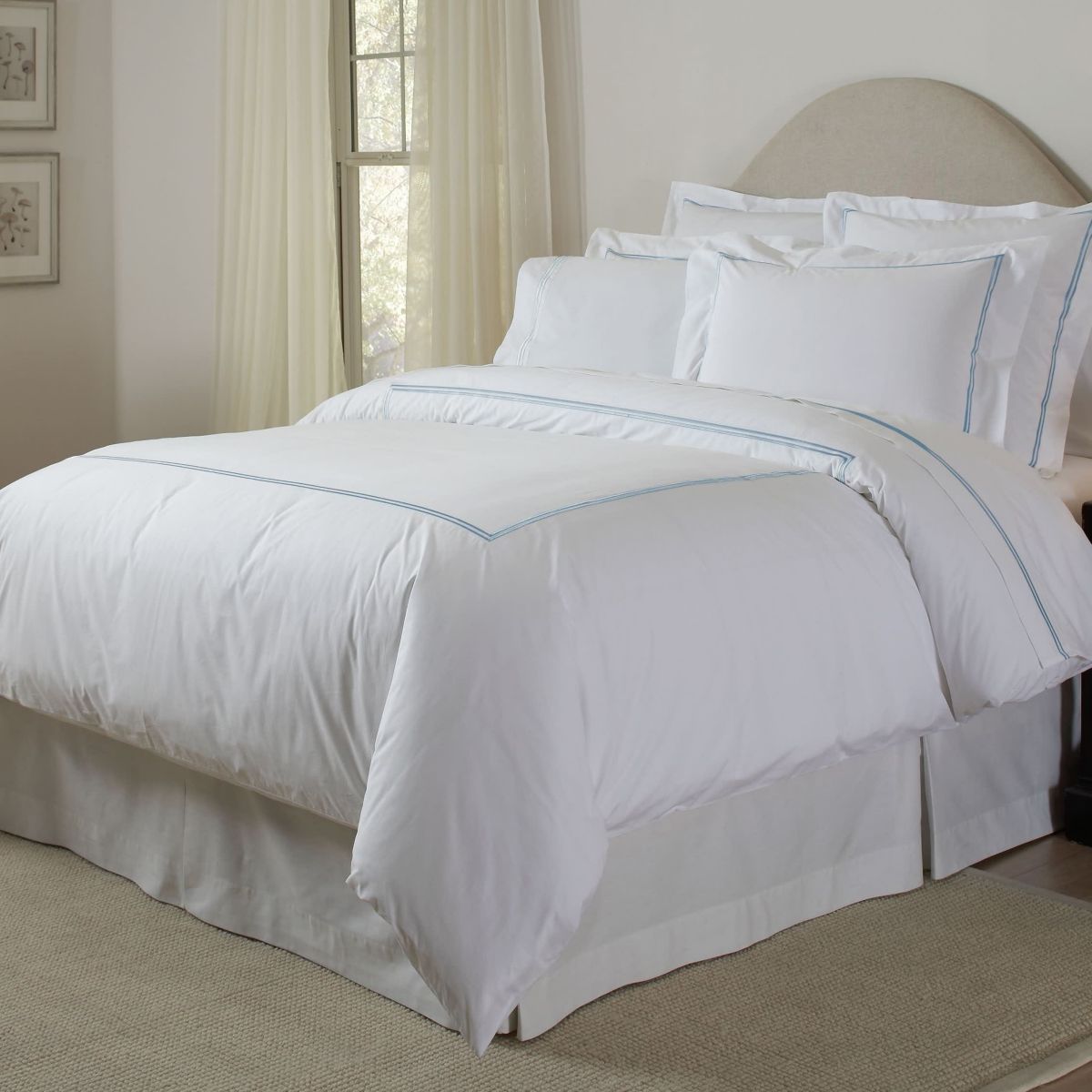 Pointehaven 300 TC Percale 100% Cotton Double Satin Stitch Duvet Set
