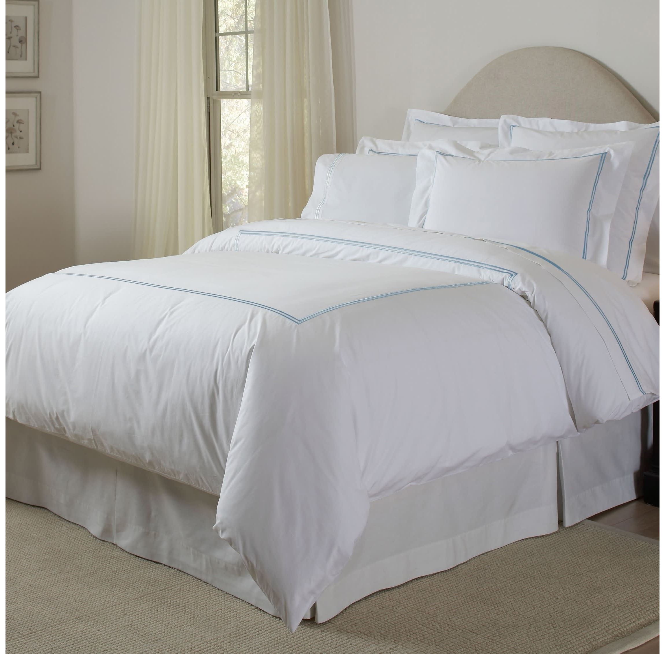 Pointehaven 300 TC Percale 100% Cotton Double Satin Stitch Duvet Set