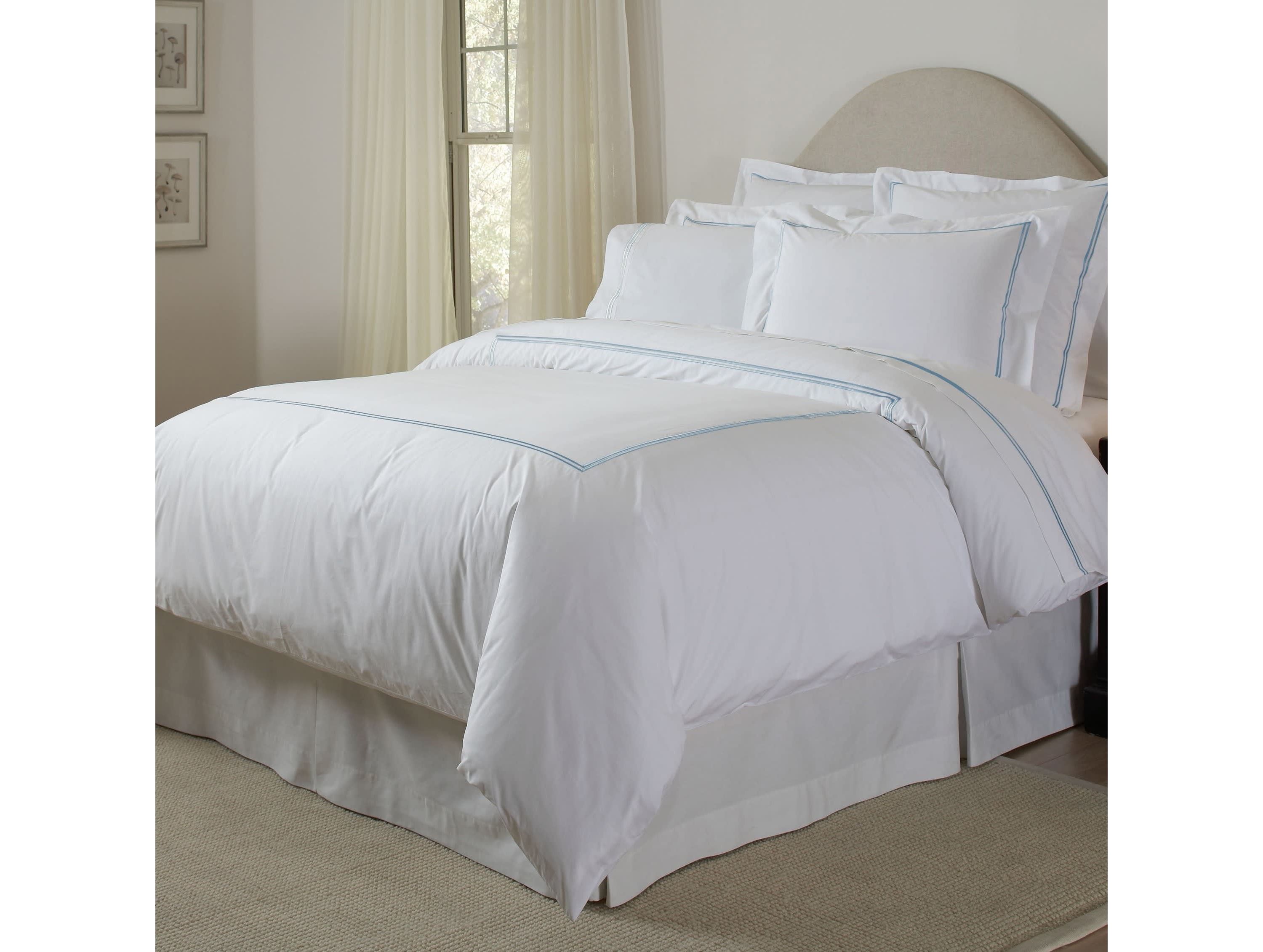 Pointehaven 300 TC Percale 100% Cotton Double Satin Stitch Duvet Set