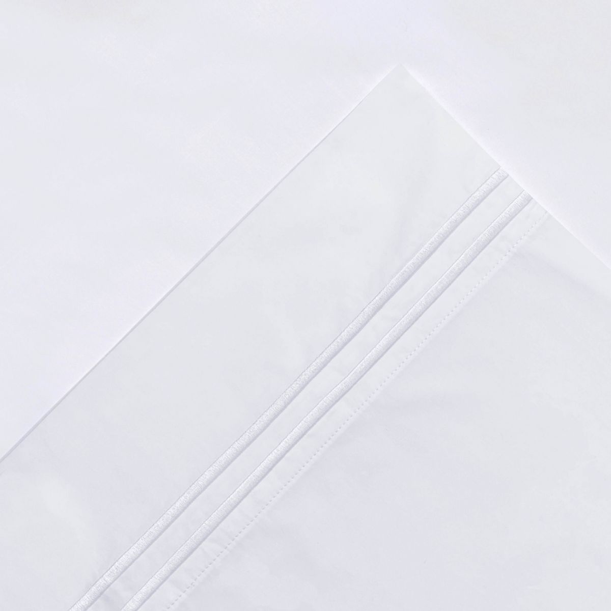 Pointehaven 300 TC Percale 100% Long Staple Cotton Double Satin Stitch Euro Sham Set