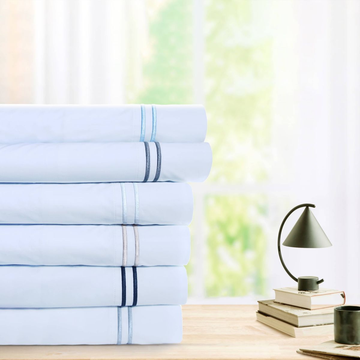 Pointehaven 300 TC Percale 100% Cotton Double Satin Stitch Duvet Set