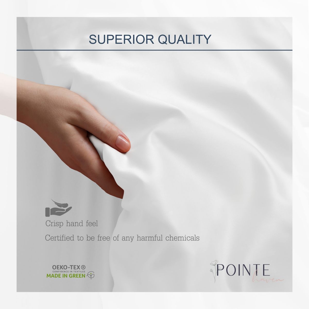 Pointehaven 300 TC Percale 100% Cotton Double Satin Stitch Duvet Set
