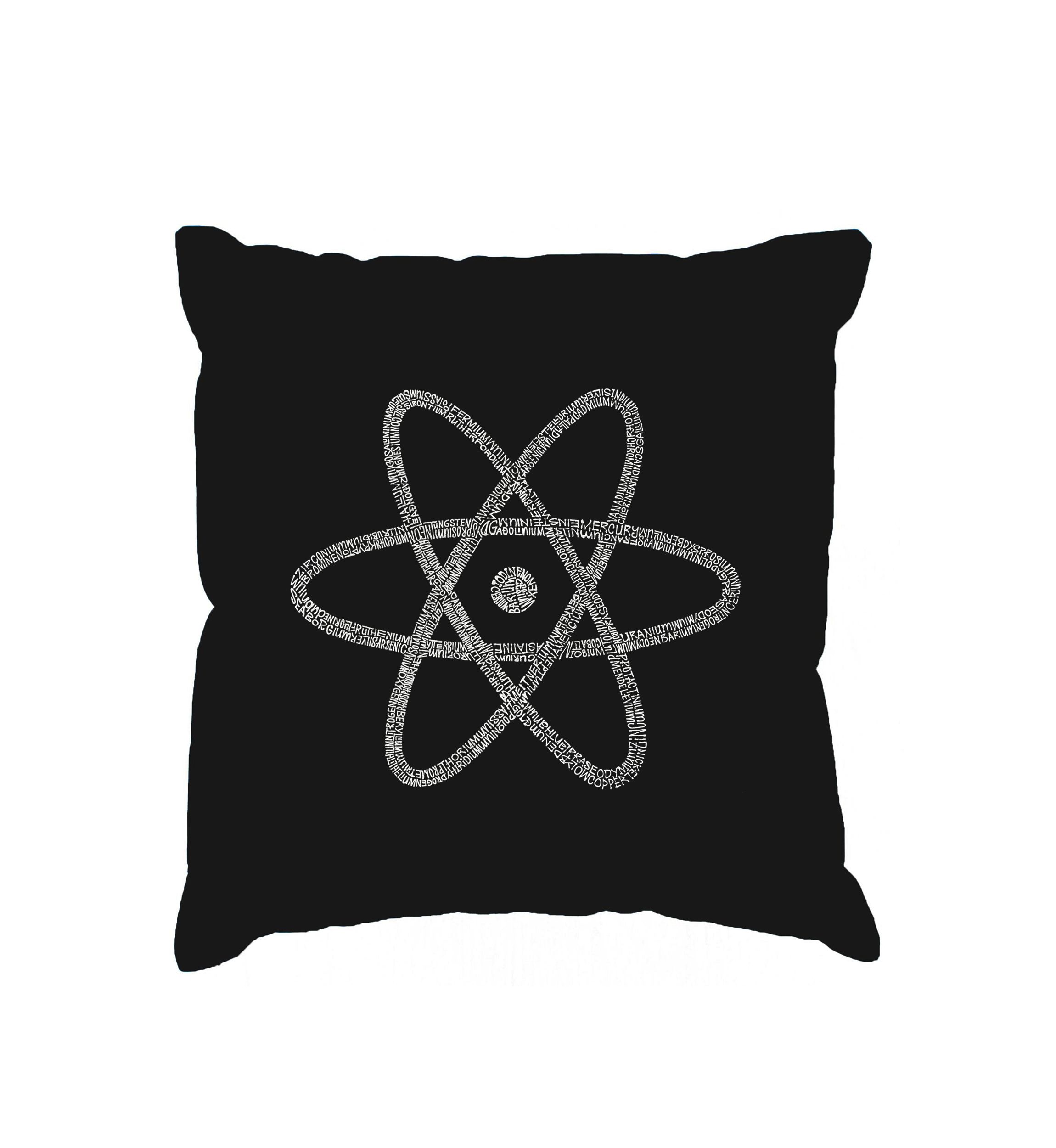 Word Art Throw Pillow Cover- Atom 