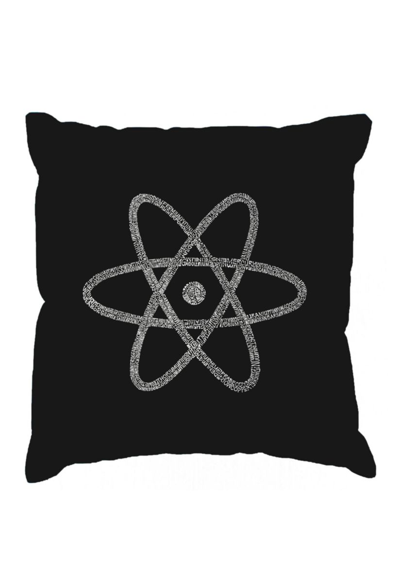 Word Art Throw Pillow Cover- Atom 