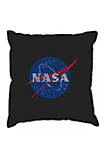 Throw Pillow Cover - Word Art - NASAs Most Notable Missions