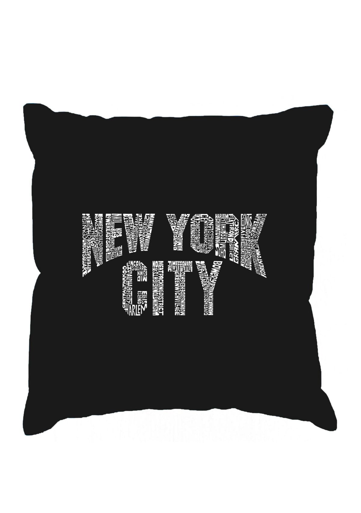 Word Art Throw Pillow Cover - NYC Neighborhoods