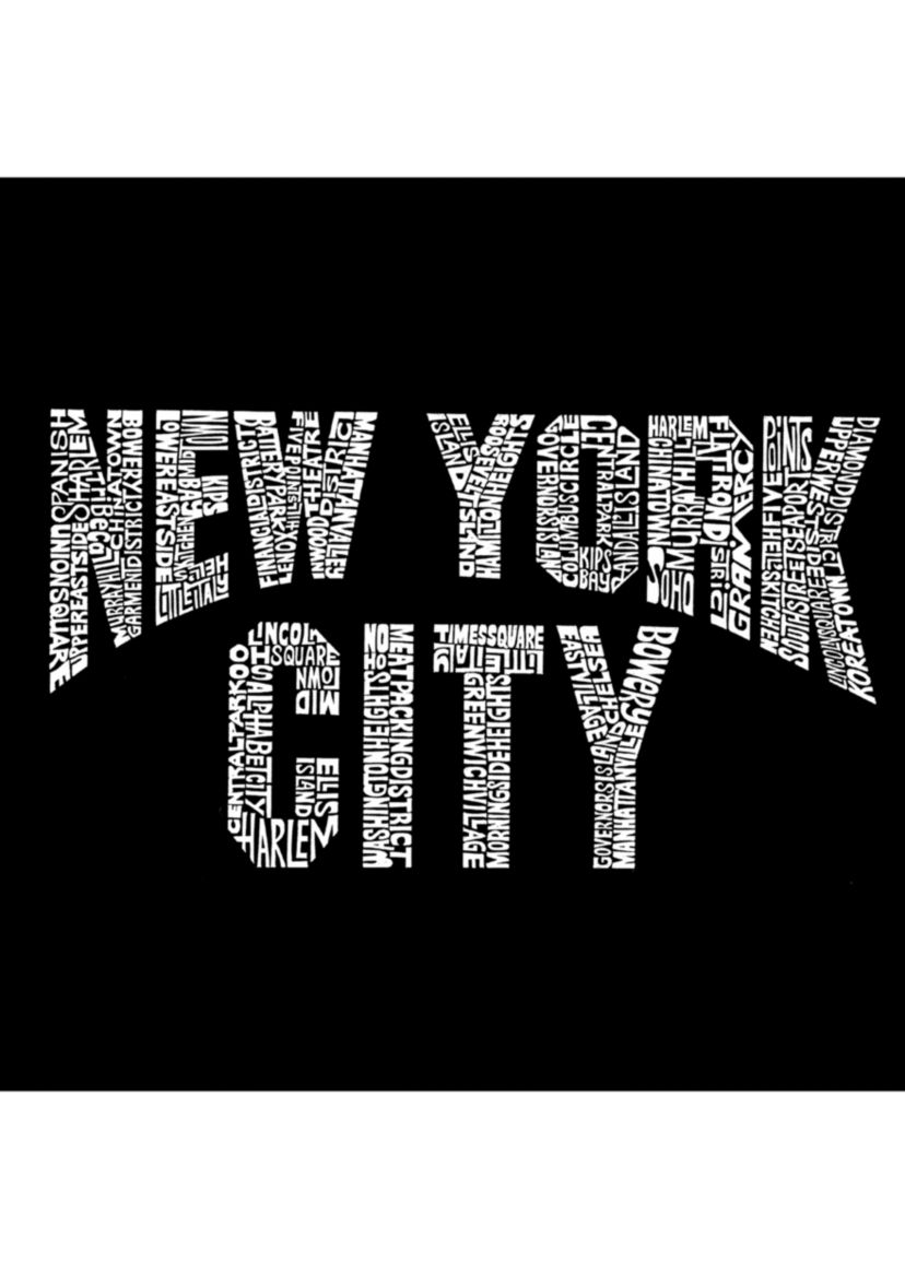 Word Art Throw Pillow Cover - NYC Neighborhoods