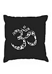 Word Art Throw Pillow Cover - The Om Symbol Out Of Yoga Poses