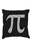 Throw Pillow Cover - Word Art - The First 100 Digits Of PI