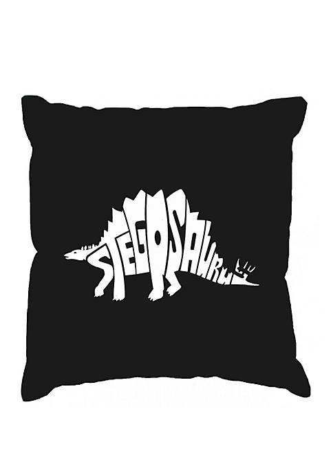 Throw Pillow Cover - Word Art - Stegosauras
