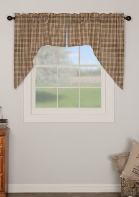 Ashton Willow Farmhouse Kitchen Curtains Miller Farm Plaid Swag