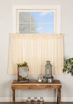 Ashton Willow Farmhouse Kitchen Curtains Jenna Buffalo Check