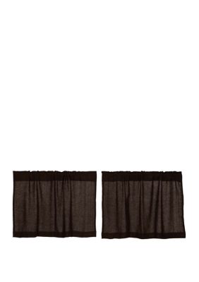 Ashton Willow Farmhouse Kitchen Curtains Vhc Burlap Tier Pair Belk
