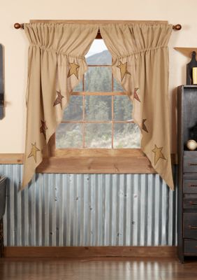 Ashton Willow Primitive Curtains Sutton Burlap Star Prairie