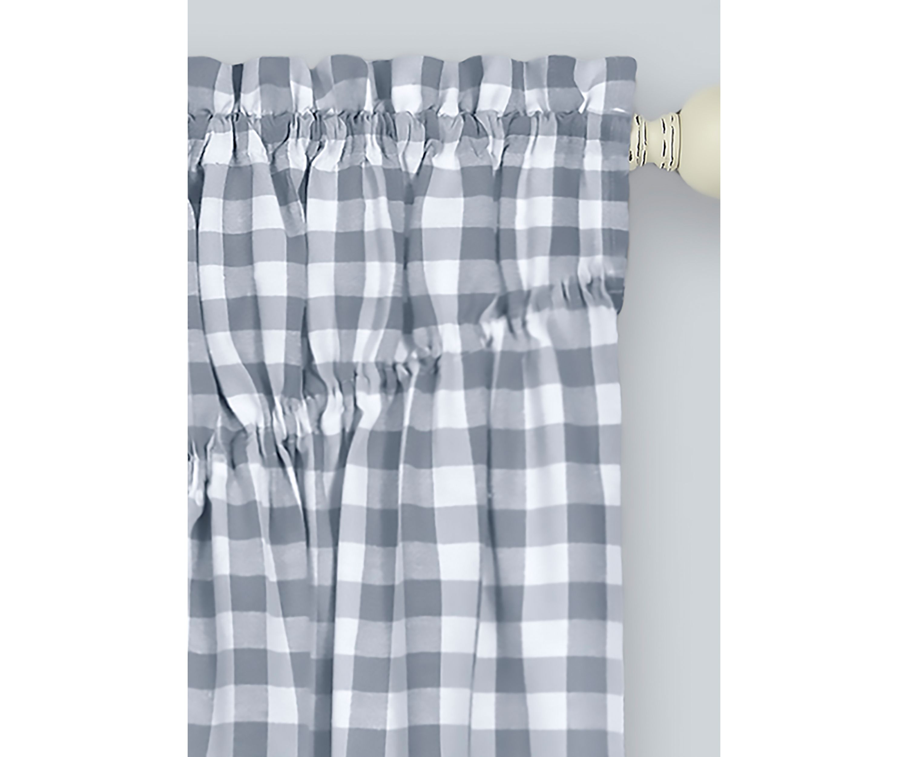 Buffalo Check Gathered Swag Window Curtain Pair
