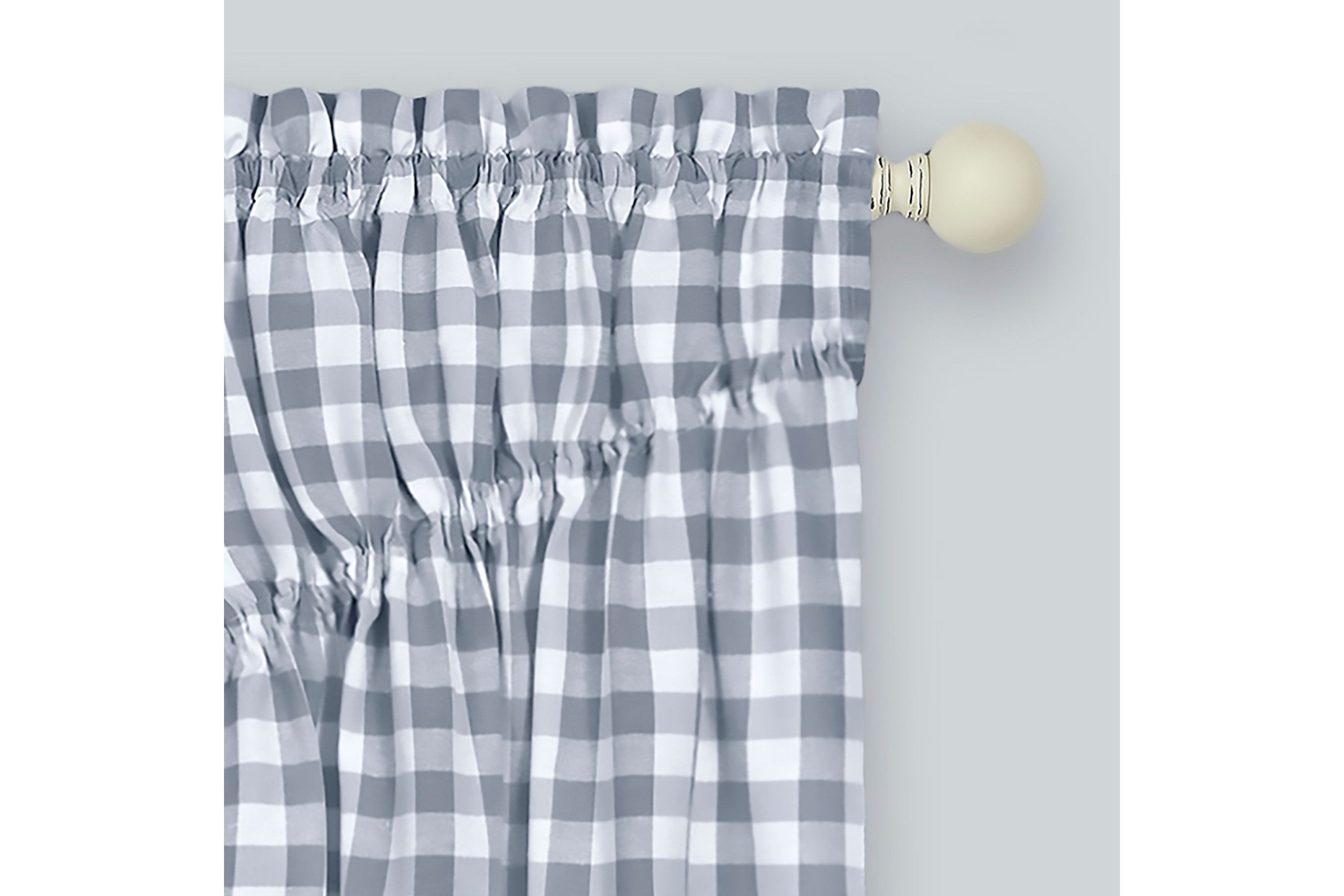 Buffalo Check Gathered Swag Window Curtain Pair