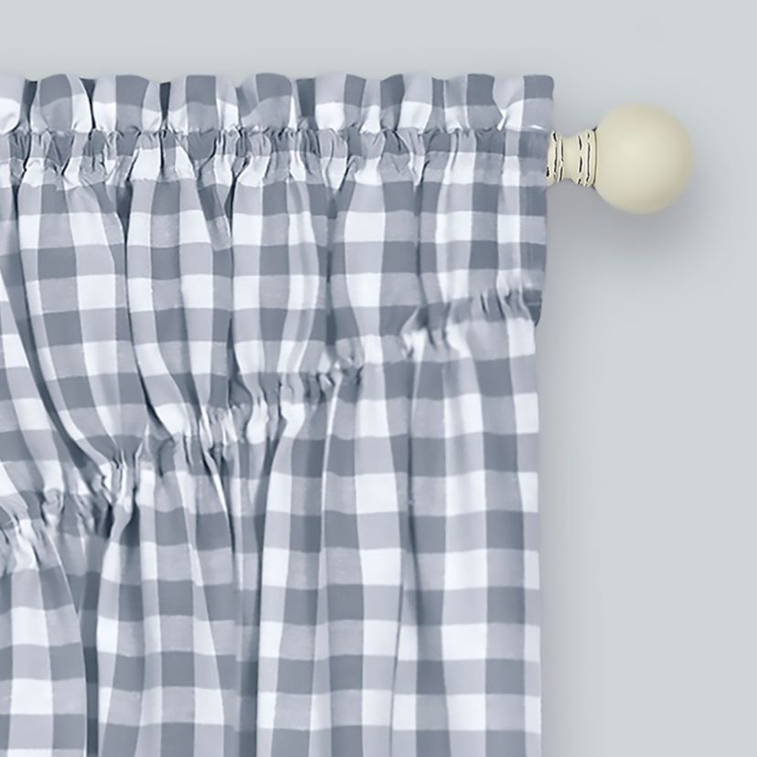 Buffalo Check Gathered Swag Window Curtain Pair