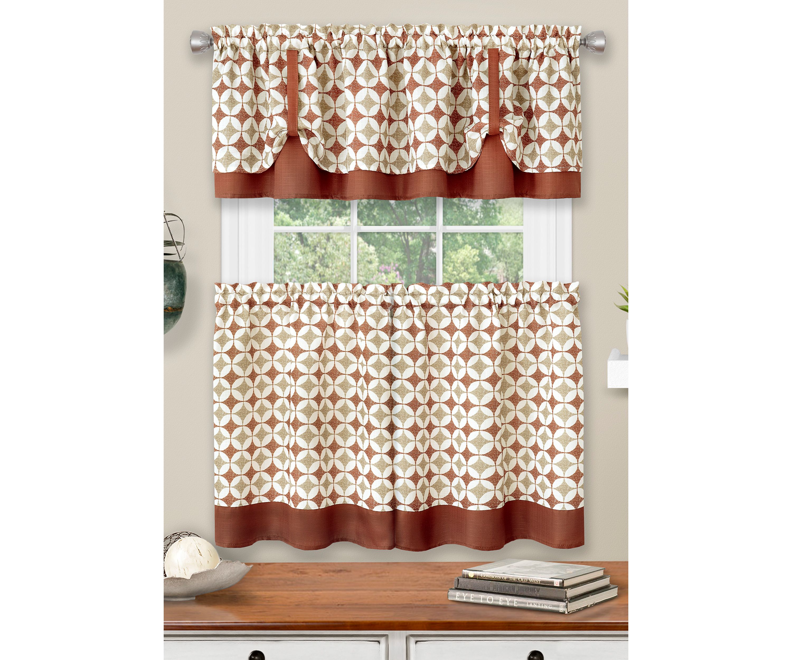 Callie Window Curtain Tier Pair and Valance Set