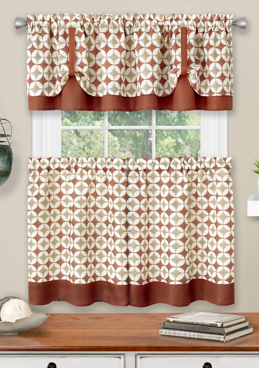 Callie Window Curtain Tier Pair and Valance Set