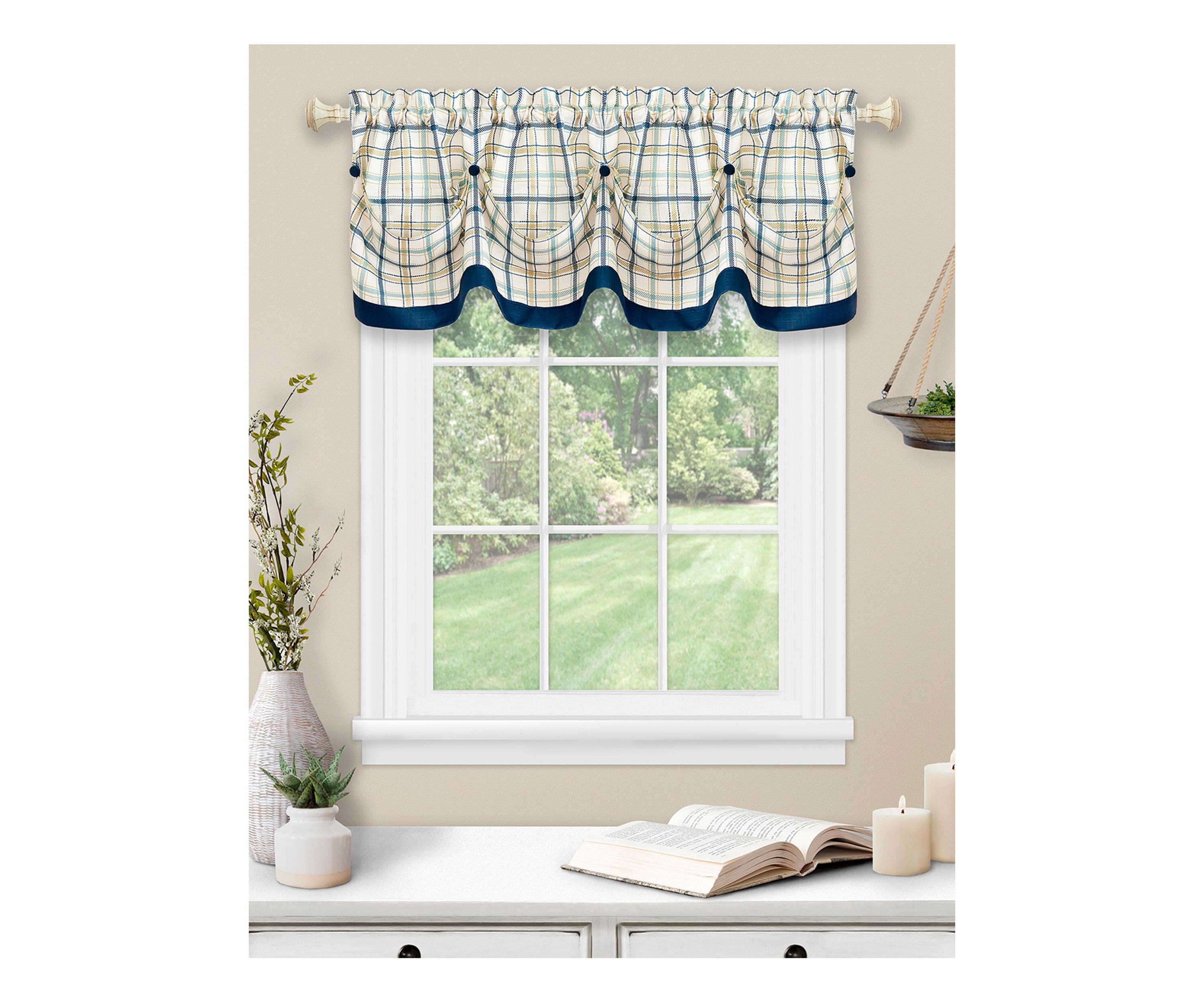 Tattersall Tuck Valance with Buttons