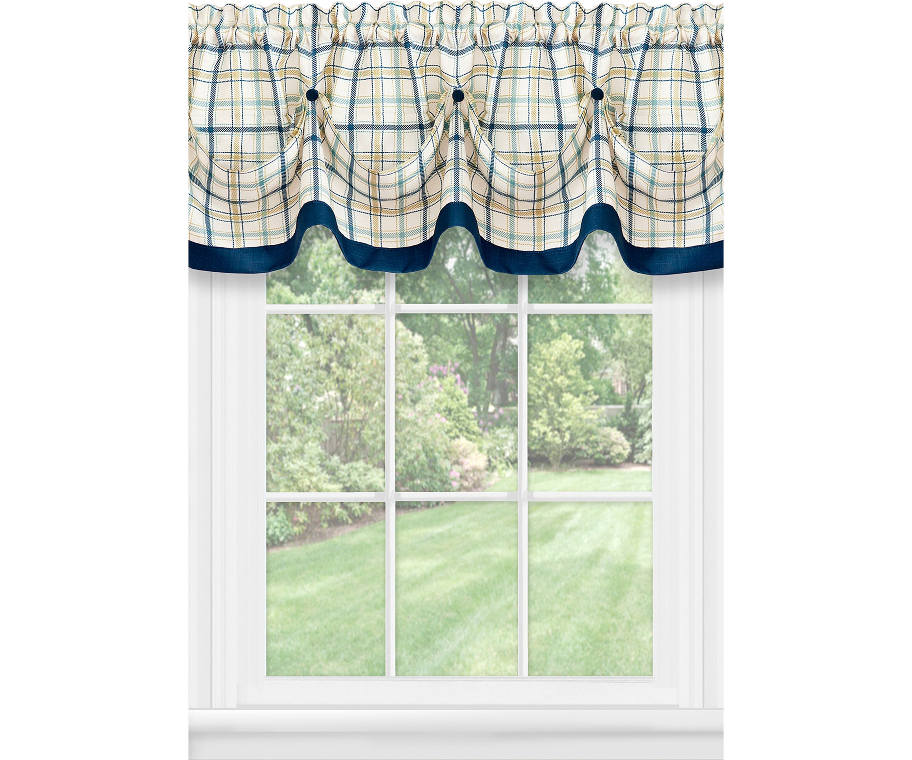 Tattersall Tuck Valance with Buttons